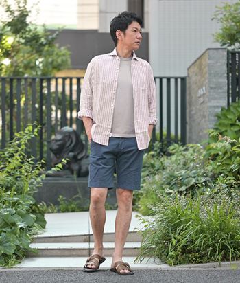 洗練された夏のキレイめハーフパンツコーデ