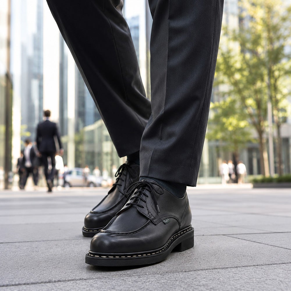 パラブーツ[paraboot][シャンボード]アウトドア仕様の機能を継承したUチップブラックシューズ[chambord]