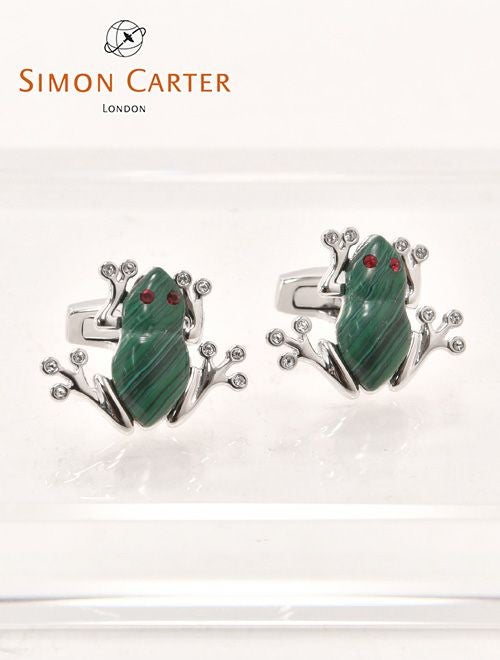 未使用　Simon Carter タツノオトシゴ　カフリンクス SIMON CARTER サイモンカーター 蛙 カエル 赤い眼で芸術的なアニマル