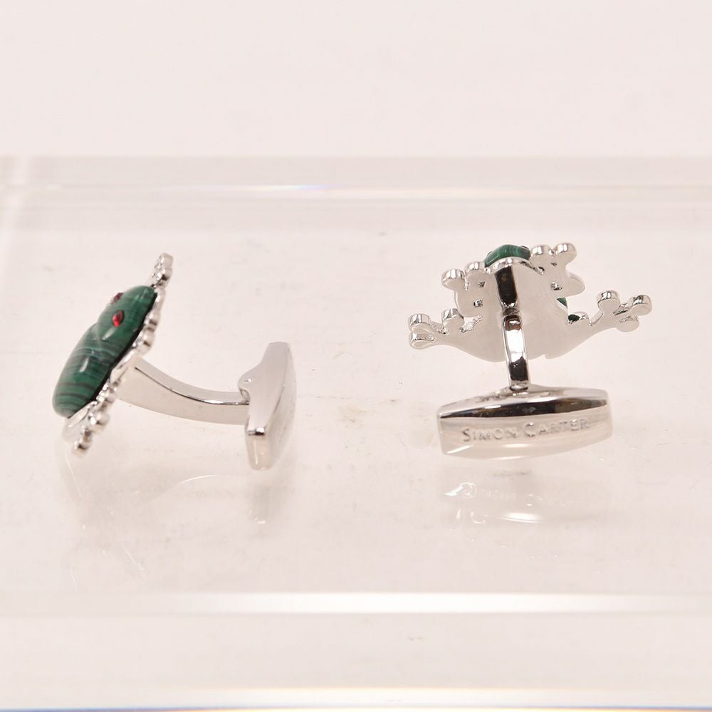 サイモンカーターSIMONCARTER[蛙カエル]赤い眼がモンスター的！芸術的なアニマルモチーフ、DarwinFrogCufflinksカフリンクス、メンズアクセサリー）n