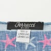 フェルッチミラノFERRUCCI/22-STELLEブルー系ヒトデとも見てとれるスターデザインリネンチーフポケットチーフ)n
