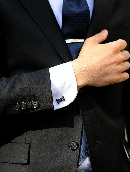 サイモンカーターSIMONCARTERCrossbonesOnyxCufflinksブラックオニキスクロスしゃぶりつきたくなる骨モチーフのカフリンクスメンズカフス)n
