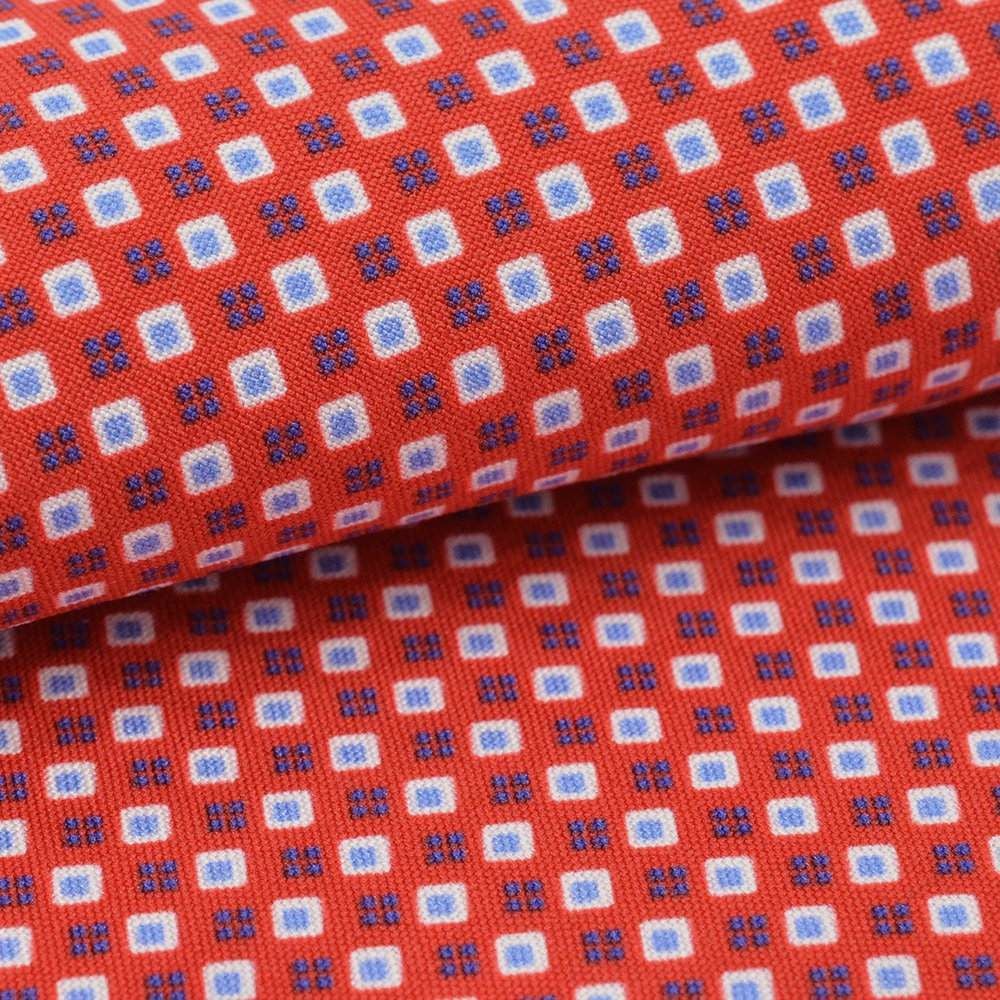 ウルトゥラーレULTURALEレッドカラーシルクチーフフォーマルスクエア柄イタリア製ナポリブランドメンズアクセサリー