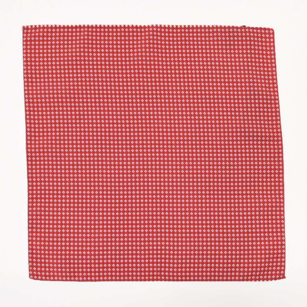 ウルトゥラーレULTURALEレッドカラーシルクチーフフォーマルスクエア柄イタリア製ナポリブランドメンズアクセサリー