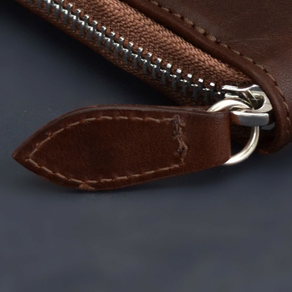 トリアンゴロTRIANGOLOタンニングなめし革マロンブラウンイタリアンレザーバケッタジップラウンド・ロングウォレット長財布ブランドメンズ