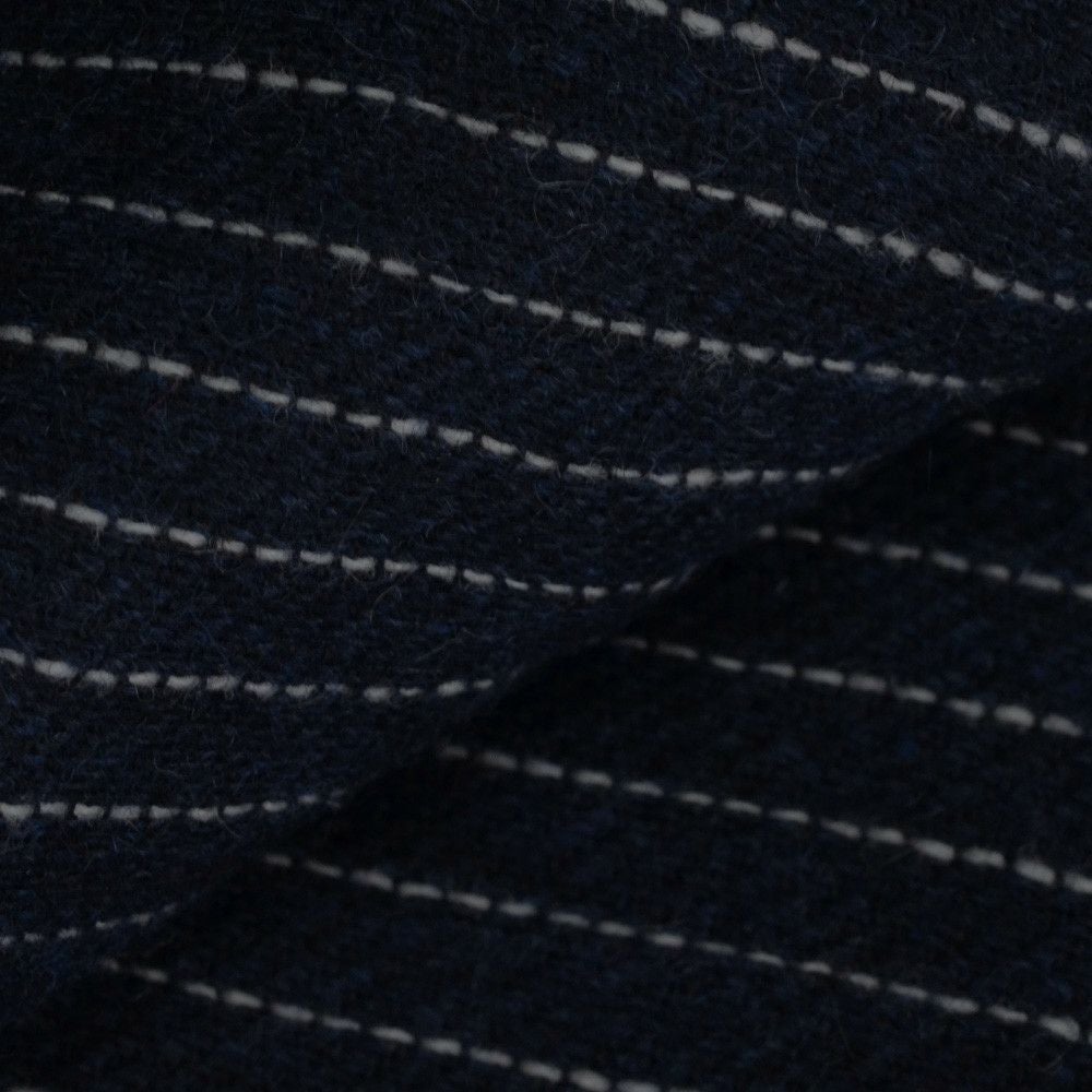 ウルトゥラーレULTURALEネイビーホワイトレジメンタル柄トレピエゲ3つ折りネクタイカシミア100％一枚地仕立てプレゼント