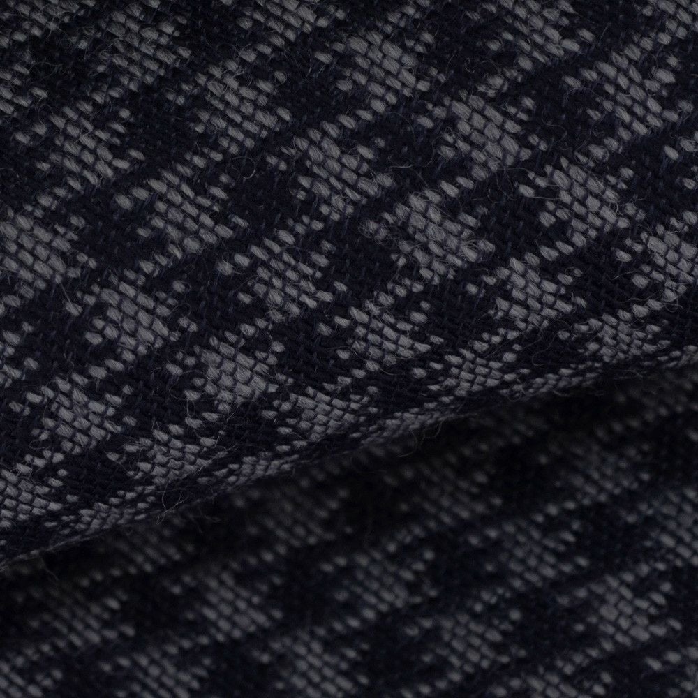 ウルトゥラーレULTURALEネイビーグレー千鳥柄ハウンドトゥーストレピエゲ3つ折りネクタイウールシルク一枚地仕立てプレゼント