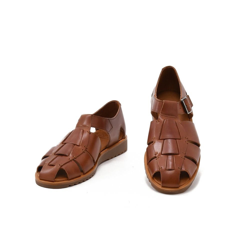 パラブーツ【国内正規品】PARABOOTパシフィックPASIFICブラウングルカサンダルベジタブルタンニングラディエーター編み込みレザーメンズ18春夏