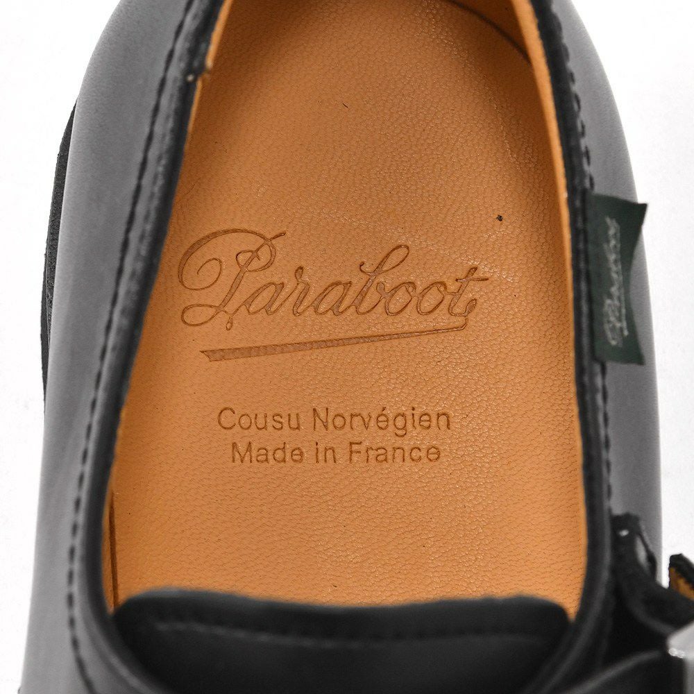 パラブーツ国内正規品PARABOOTブラックPOEポーモデルLISオイルドレザースマートさ増したニューダブルモンクシューズメンズ19秋冬新作