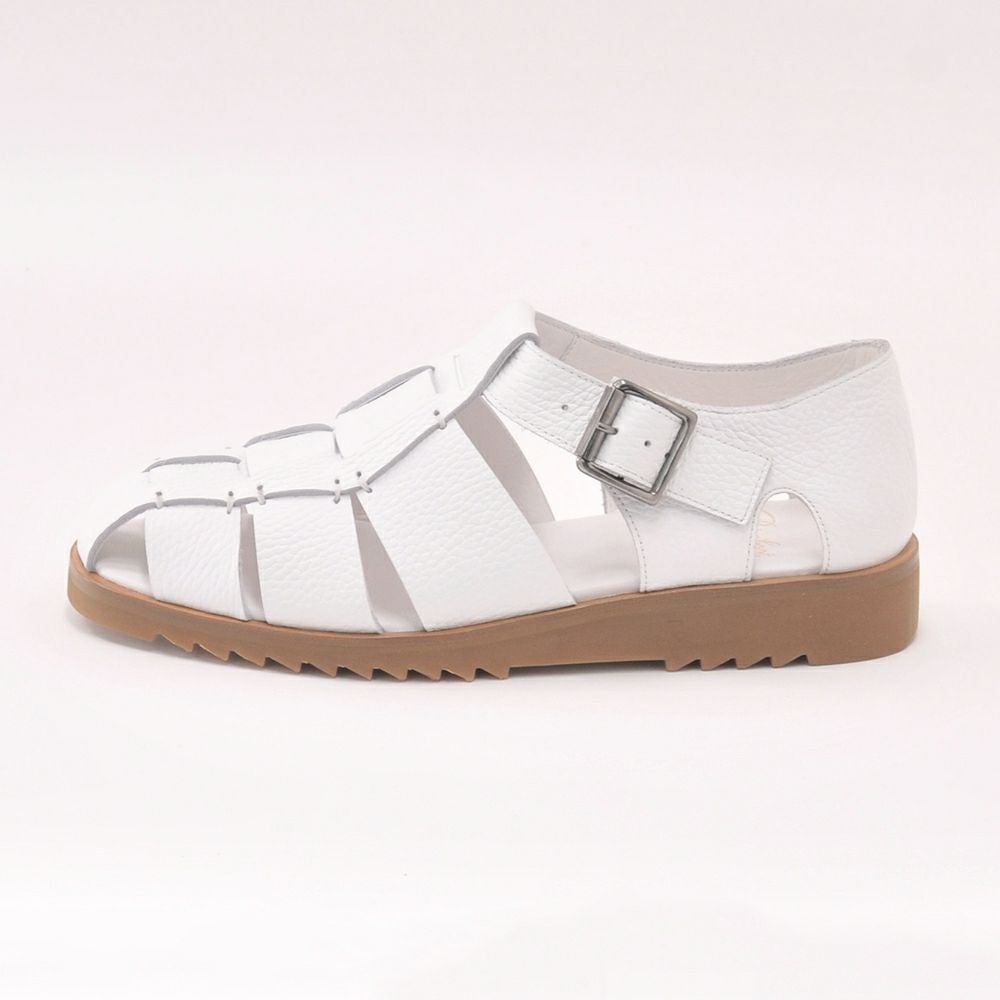 パラブーツ国内正規品メンズサンダルPARABOOTパシフィックPACIFICホワイトオイルドレザーグルカグラディエーター編み込み革イタリア製