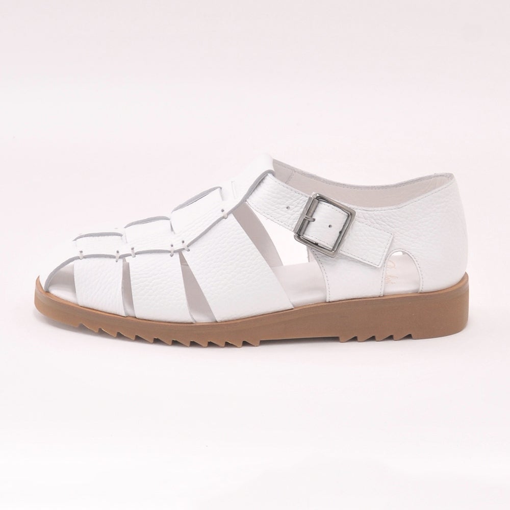 パラブーツ国内正規品メンズサンダルPARABOOTパシフィックPACIFICホワイトオイルドレザーグルカグラディエーター編み込み革イタリア製