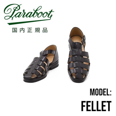 パラブーツ国内正規品PARABOOTフェレットメンズサンダルFERRETブラックオイルドレザーグラディエーター編み込みレザーグルカサンダル