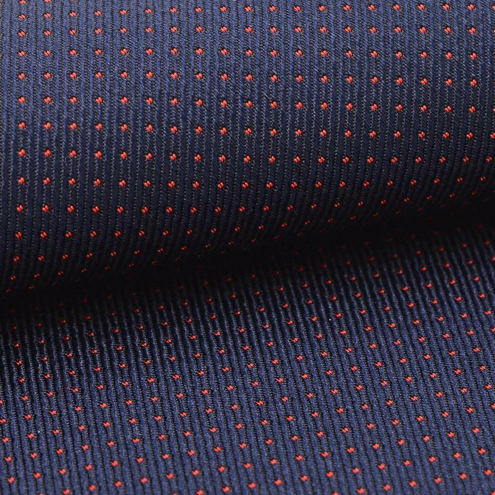 ウルトゥラーレULTURALEメンズポケットチーフイタリアブランドネイビーカラースモールドット赤の水玉刺繍パーティーアクセサリー封筒型ケース付