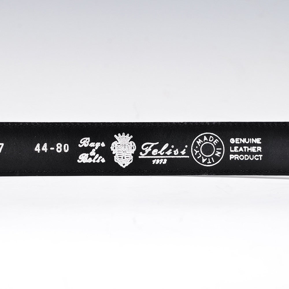 フェリージfelisi国内正規品メンズレザーベルトエンボスクロコ型押し85/07/SA3cm幅スクエアバックルシルバーブラック黒革エレガント上品細い長さカット不可