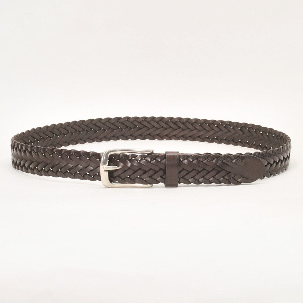 フェリージfelisi国内正規品メンズレザーメッシュベルトバケッタレザー3cm幅ナローダークブラウンスクエアバックルきれいめエレガントでらでら公式ブランド