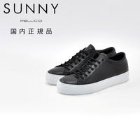 ペリーコサニーPELLICOSUNNYスニーカーメンズスムースレザーローカットレースアップシューズGIOIA厚底3.5cmブラックイタリア国内正規品らでら公式ブランド