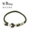 Bijoyビジョイブレスレットユニセックスロープバングル紐タイプ錨フックカーキポリエステルニッケル・リードフリー真鍮ハンドメイドフランス製