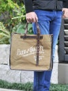 ブルードゥシャフBleudechauffeトートバッグメンズBAZARブランドロゴプリントコーテッドコットンキャンバスカーキハンドル調節可能耐水性・撥水性フランス製国内正規品でらでら公式ブランド
