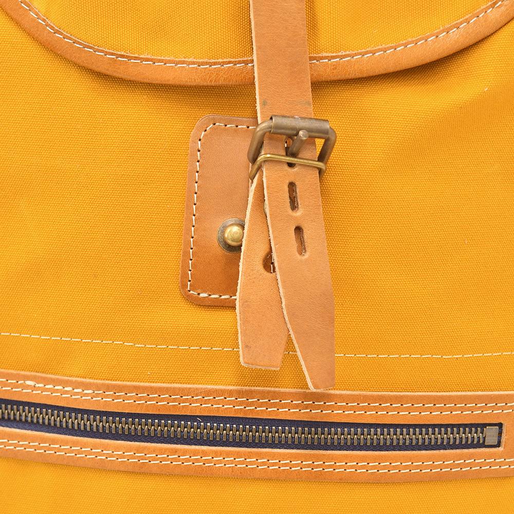 ブルードゥシャフBleudechauffeバックパックメンズCAMPキャンプオーガニックコットンキャンバスリュックイエロー耐水性フランス製国内正規品でらでら公式ブランド