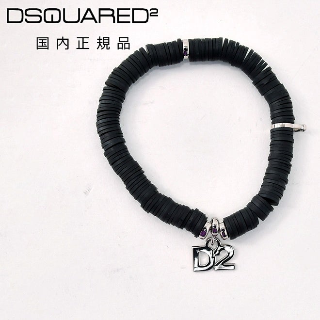 ディースクエアードDSQUARED2ブレスレットメンズBraceletsブランドチャームブラックシリコンリングユニセックス真鍮ジュエリーゴム仕様国内正規品でらでら公式ブランド