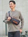 フェリージfelisiウエストバッグメンズナイロンボディバッグ799/10/DSネイビーレザートリミング調節ショルダーストラップユニセックス国内正規品でらでら公式ブランド
