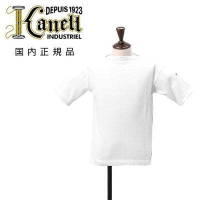 カネルKANELL半袖ニットソーメンズバスクシャツサマーセーターISOLDEイソルデボートネックホワイト無地オーガニックコットンボックスシルエットでらでら公式ブランド