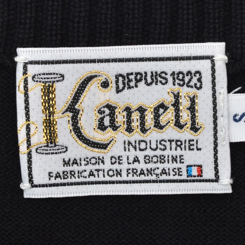 カネルKANELL半袖ニットソーメンズバスクシャツサマーセーターISOLDEイソルデボートネックブラック無地オーガニックコットンボックスシルエットでらでら公式ブランド