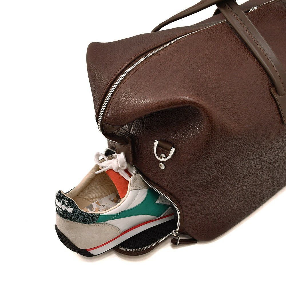 ルンディlundiボストンバッグメンズWILSONウィルソントラベル用鞄フルグレインレザーマロンベジタブルタンニンスポーツボストンフランス国内正規品でらでら公式ブランド