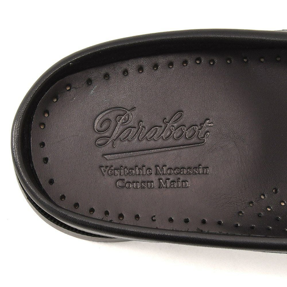 パラブーツPARABOOTレザーサンダルメンズスリッポン型BAHAMASバハマブラックMARINEソールリスレザー国内正規品でらでら公式ブランド