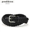 プレディビーノPredibinoレザーメッシュベルトメンズ編み込みイタリアンレザーブラック3cm幅本革真鍮バックルギフト贈り物イタリア製でらでら公式ブランド