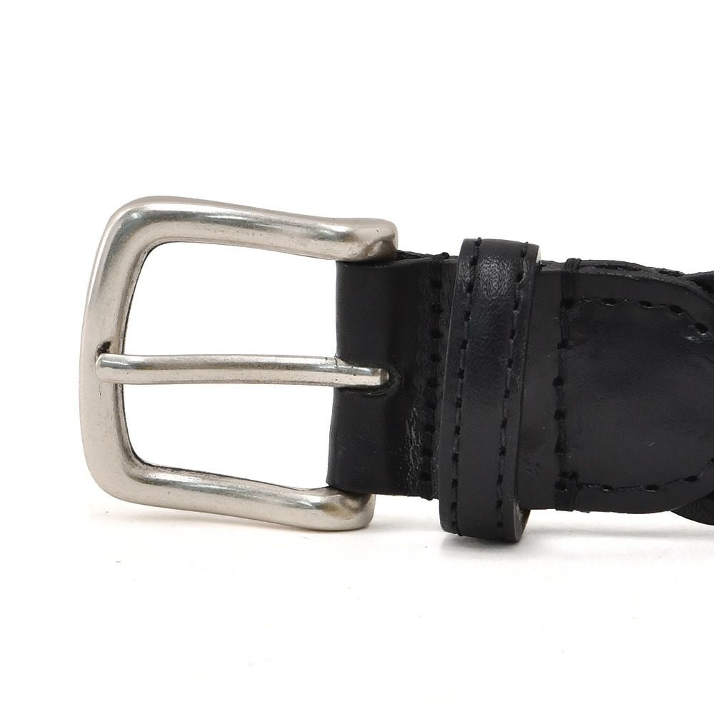 プレディビーノPredibinoレザーメッシュベルトメンズ編み込みイタリアンレザーブラック3cm幅本革真鍮バックルギフト贈り物イタリア製でらでら公式ブランド