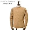 フィリッポデローレンティスFILIPPODELAURENTIISクルーネックニットメンズミドルゲージモヘアウールsuperkidmohoirキャメル長袖スリムフィット国内正規品でらでら公式ブランド