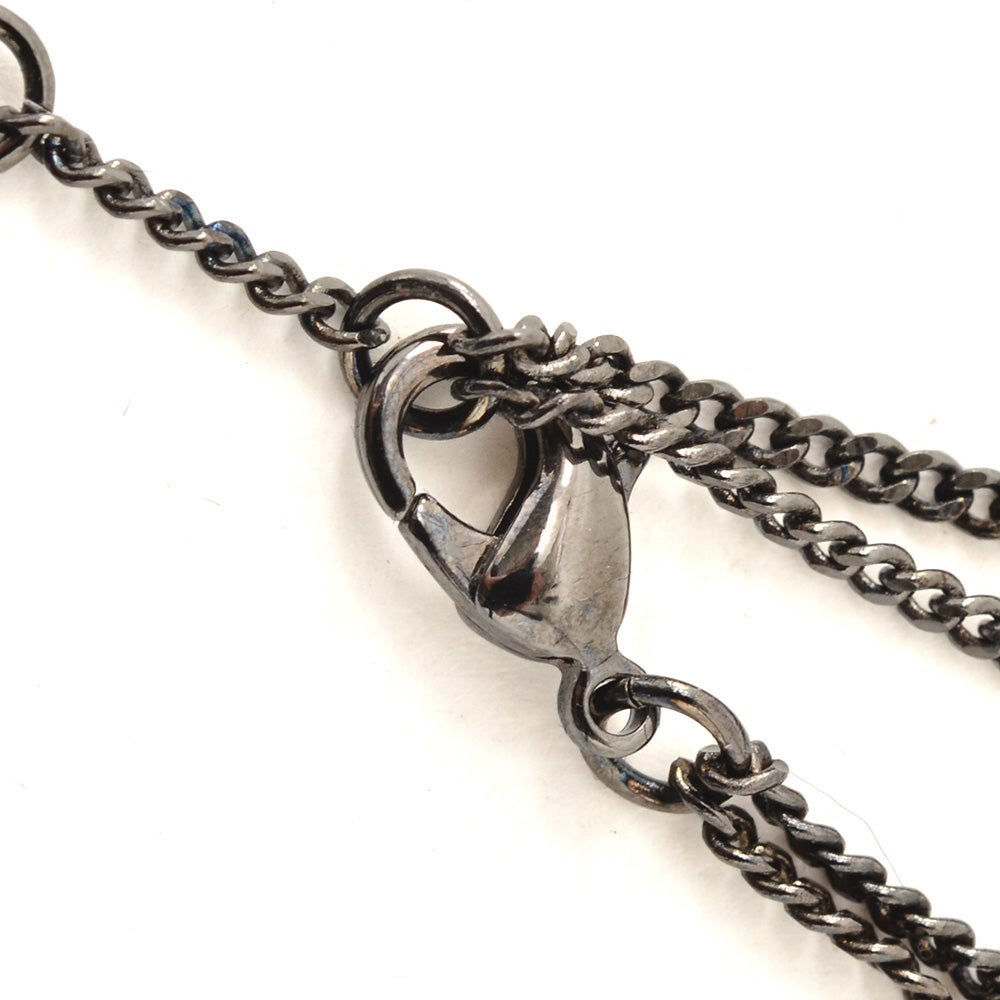 ディースクエアードDSQUARED2ブレスレットメンズJesusBracelets2連クロスチェーンルテニウムブラックリング調節式ユニセックス真鍮ジュエリー国内正規品でらでら公式ブランド