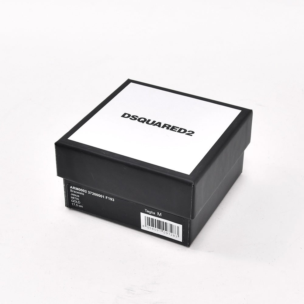 ディースクエアードDSQUARED2ブレスレットメンズJesusBracelets2連クロスチェーンルテニウムブラックリング調節式ユニセックス真鍮ジュエリー国内正規品でらでら公式ブランド