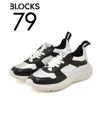 ブロックス79BLOCKS79スニーカーメンズレースアップシューズCOBIモデルナンバリングデザインブラックシルバーホワイト黒白スムースレザーEｘtralightソールサスティナブル国内正規品でらでら公式ブランド