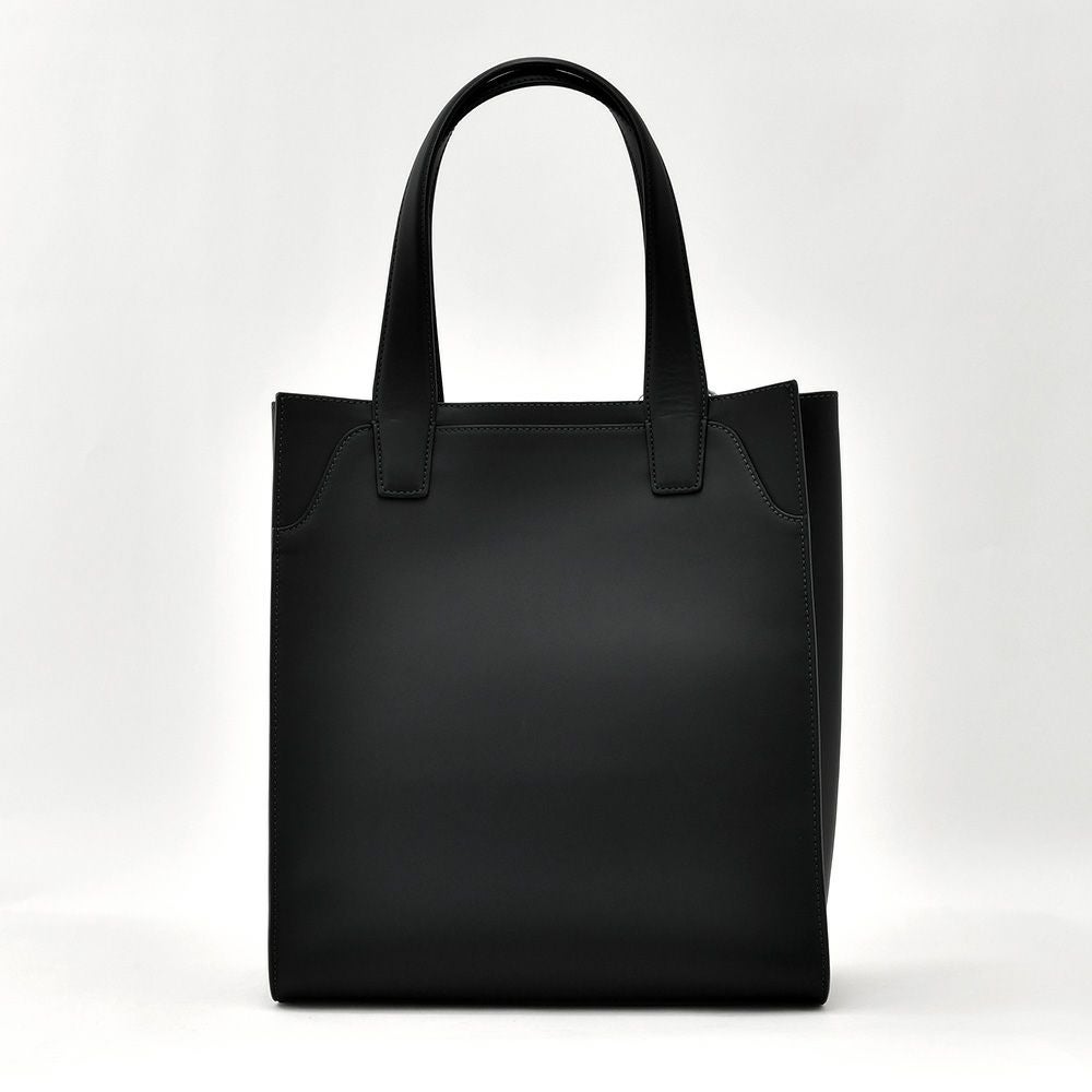 ファーロFARO縦長トートバッグメンズスムースカーフレザーブラック黒マグネット開閉式ブランドロゴデザイン男女兼用肩掛け可能国内正規品でらでら公式ブランド