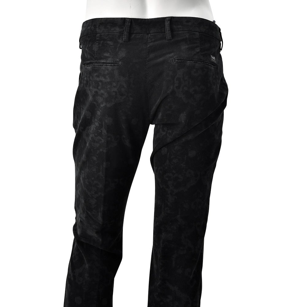 アントレアミENTREAMISコーデュロイパンツメンズ8188モデルジャガード柄コットンストレッチブラック黒クロップド丈スキニー細畝国内正規品でらでら公式ブランド