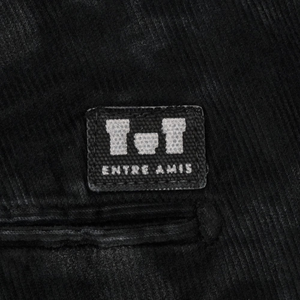 アントレアミENTREAMISコーデュロイパンツメンズ8188モデルジャガード柄コットンストレッチブラック黒クロップド丈スキニー細畝国内正規品でらでら公式ブランド