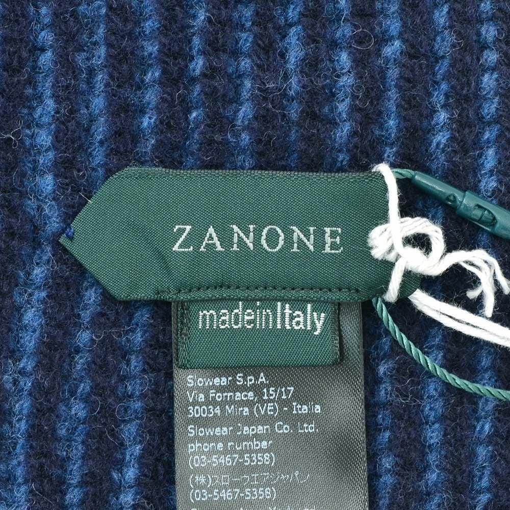 ザノーネZANONEニットマフラーリブ編みヴァージンウールSCIARPAブルーユニセックス長方形タイププレゼントギフト国内正規品でらでら公式ブランド