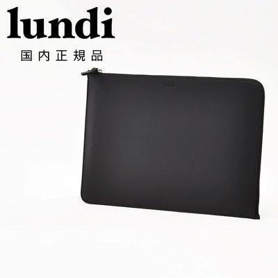 【preSALE!30%off】ルンディlundiラップトップスリーブメンズPCケースMAYAマヤベジタブルタンニンレザーブラック黒クラッチバッグ14インチ対応パッド入り裏地国内正規品でらでら公式ブランド