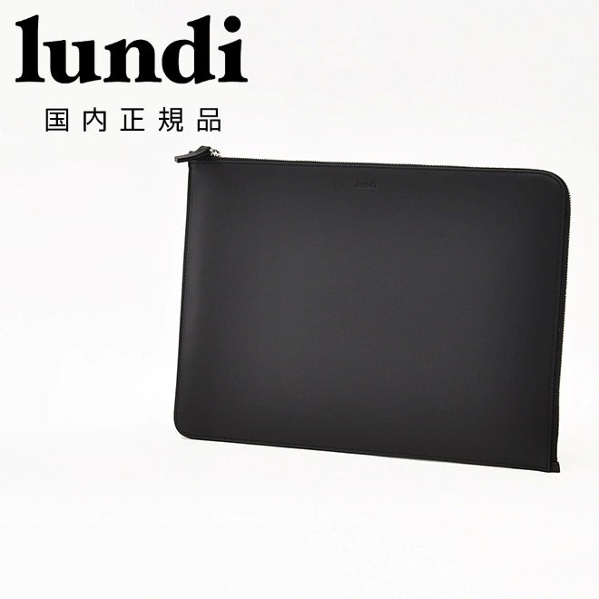 【preSALE!30%off】ルンディlundiラップトップスリーブメンズPCケースMAYAマヤベジタブルタンニンレザーブラック黒クラッチバッグ14インチ対応パッド入り裏地国内正規品でらでら公式ブランド