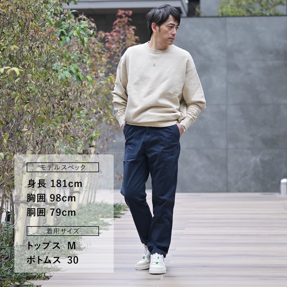 【preSALE!50%off】リプレイREPLAYコットンパンツメンズストレッチツイル生地ウエスト調節可能バックルダークブルーガーメントダイカーペンターパンツレギュラーシルエットカーゴ型ポケット国内正規品でらでら公式ブランド