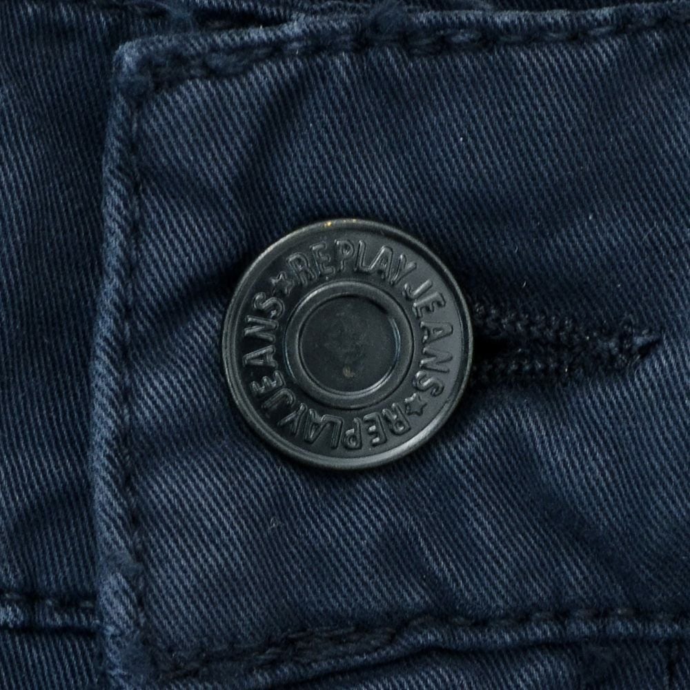 【preSALE!50%off】リプレイREPLAYコットンパンツメンズストレッチツイル生地ウエスト調節可能バックルダークブルーガーメントダイカーペンターパンツレギュラーシルエットカーゴ型ポケット国内正規品でらでら公式ブランド