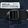 【preSALE!50%off】リプレイREPLAYコットンパンツメンズストレッチツイル生地ウエスト調節可能バックルダークブルーガーメントダイカーペンターパンツレギュラーシルエットカーゴ型ポケット国内正規品でらでら公式ブランド