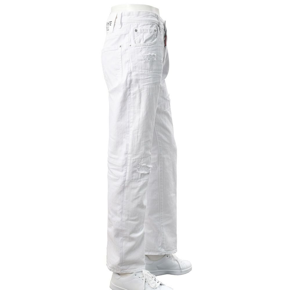 【preSALE!30%off】ディースクエアードDSQUARED2ダメージデニムメンズカラージーンズ642JEANホワイトガーメントダイルーズフィットシルエットクラッシュ&リペア加工異素材パターン国内正規品でらでら公式ブランド