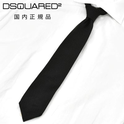 ディースクエアードDSQUARED2ネクタイメンズトレピエゲシルクレーヨンマイクロドット柄ブラック黒ブランドタグジャガードメンズアクセサリードレス国内正規品でらでら公式ブランド