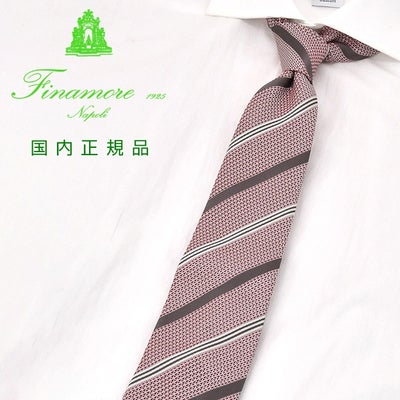 フィナモレFinamoreニットタイメンズネクタイANVERSA3FERMOFOSSATI社製ガルザピンクシルク100％レジメンタル柄トレピエゲメンズアクセサリー国内正規品でらでら公式ブランド