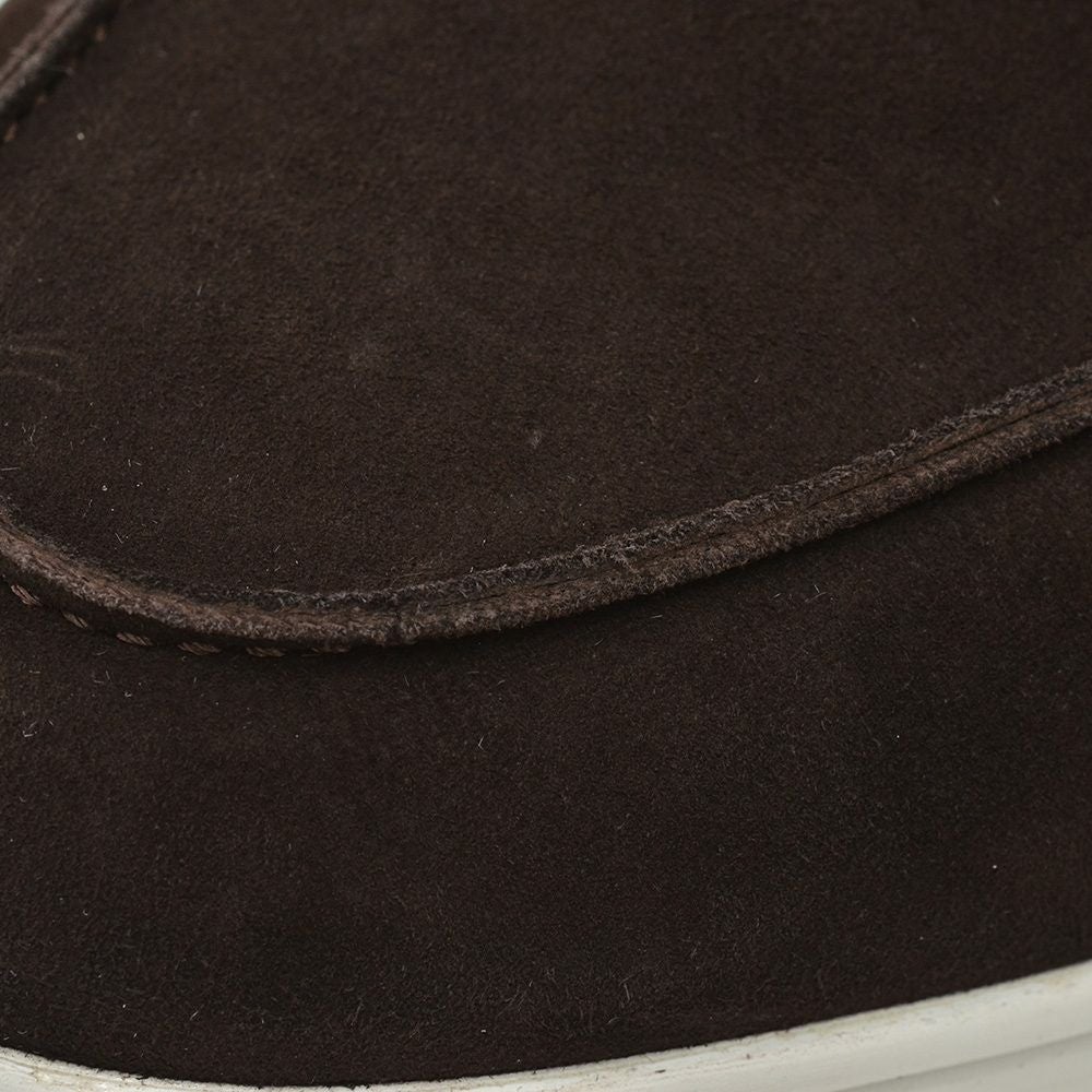 【preSALE!20%off】ヘルノHERNOモカシンスニーカーメンズスリッポンSH005UMカーフスエードダークブラウンモノグラムデザインゴムソールシルバープレート国内正規品でらでら公式ブランド