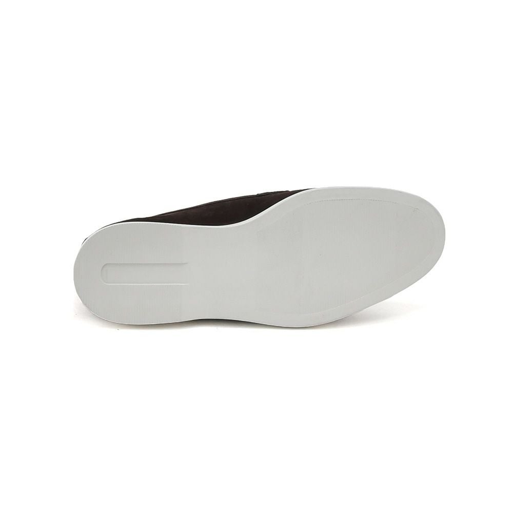 【preSALE!20%off】ヘルノHERNOモカシンスニーカーメンズスリッポンSH005UMカーフスエードダークブラウンモノグラムデザインゴムソールシルバープレート国内正規品でらでら公式ブランド