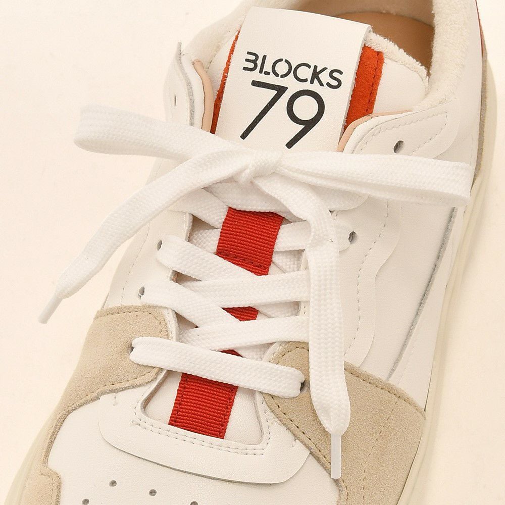 ブロックス79BLOCKS79スニーカーメンズレースアップシューズAMIKモデルグログランテープブランドアイコンホワイト×レッドスムースレザーゴムソールサスティナブル国内正規品でらでら公式ブランド